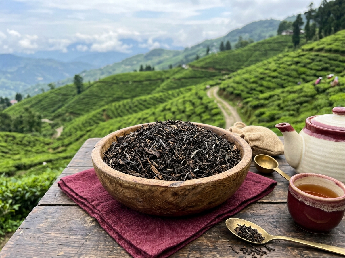 Darjeeling tea leaves