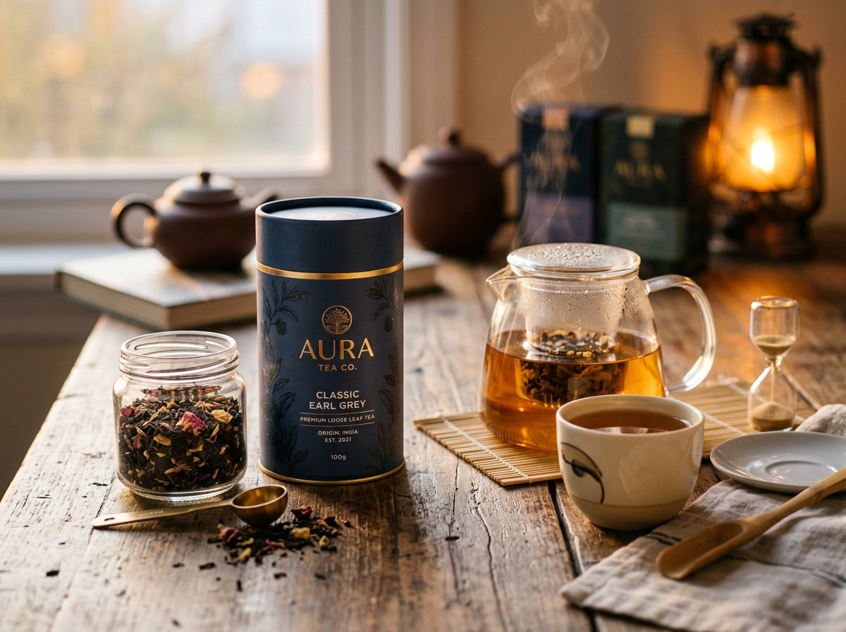 Tea packaging and brewing setup